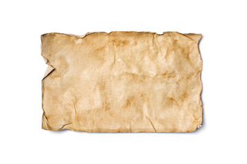 Mock up of empty old vintage yellowed paper sheet