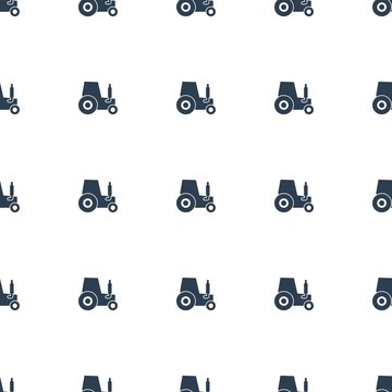 tractor icon pattern seamless white background