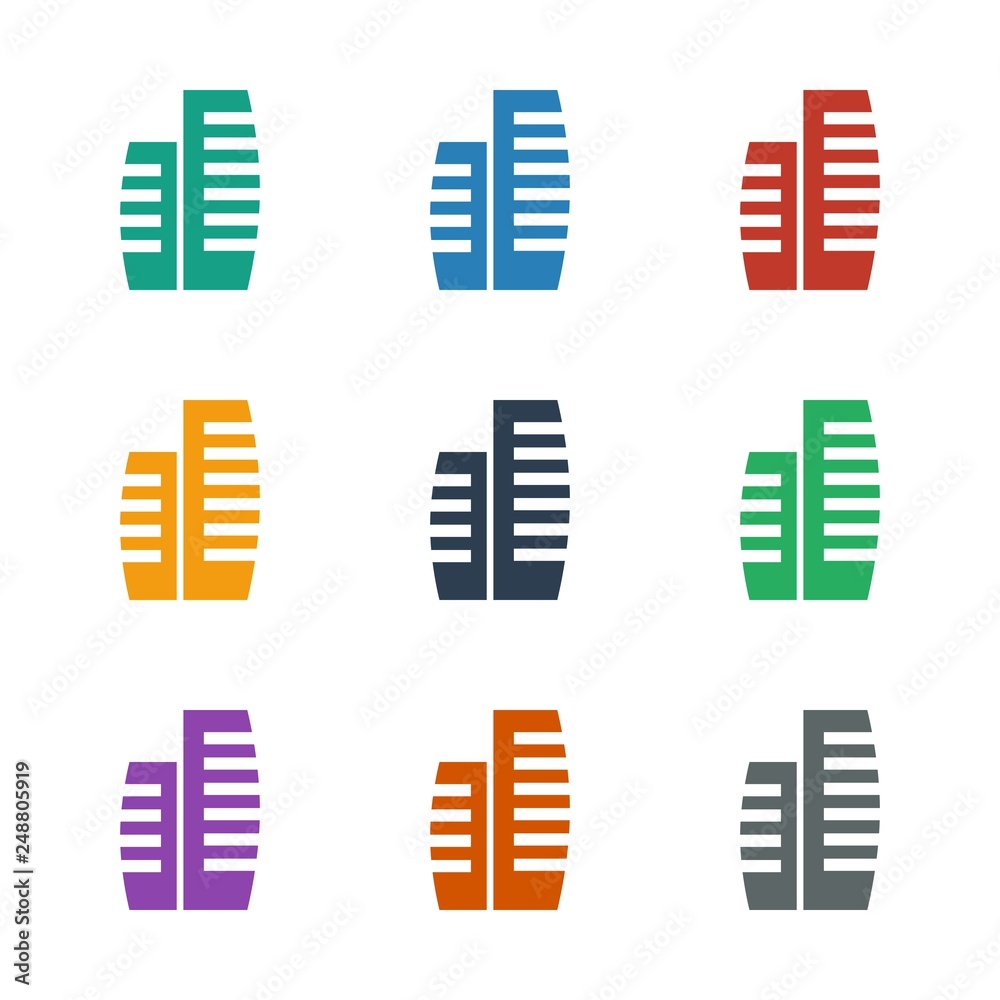 Poster building icon white background