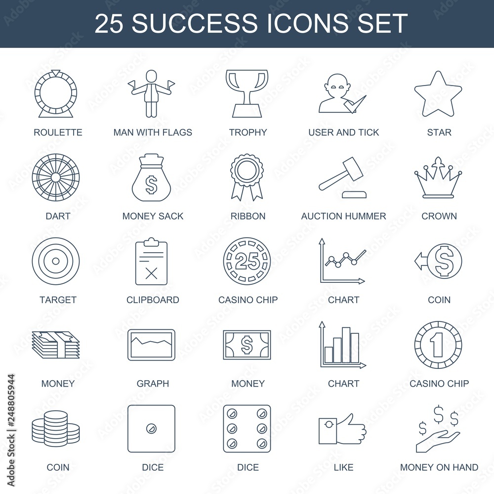 Wall mural success icons