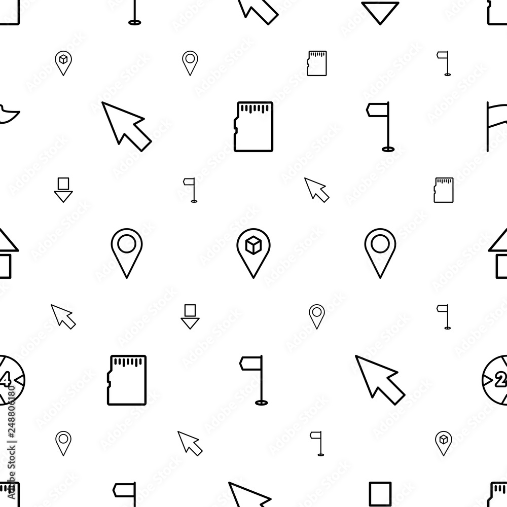 Poster pointer icons pattern seamless white background