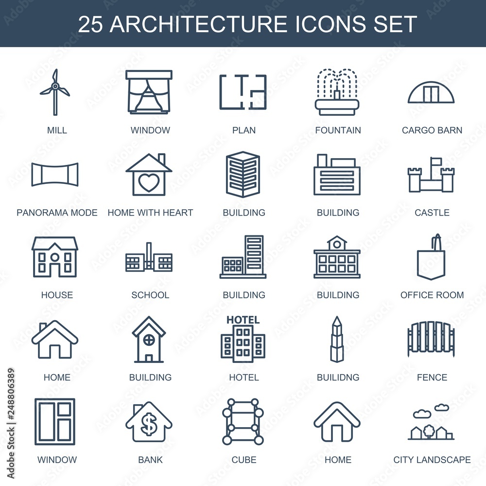 Poster 25 architecture icons