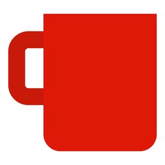 Red mug cup icon. Flat illustration of red mug cup vector icon for web design