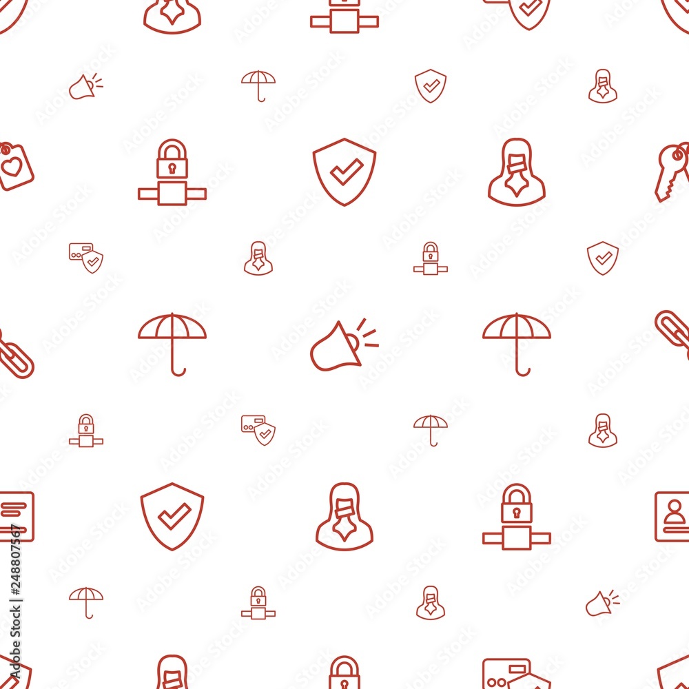 Poster security icons pattern seamless white background
