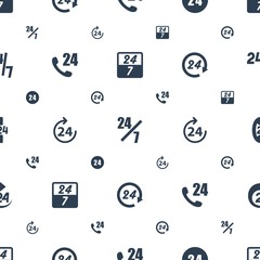 hours icons pattern seamless white background