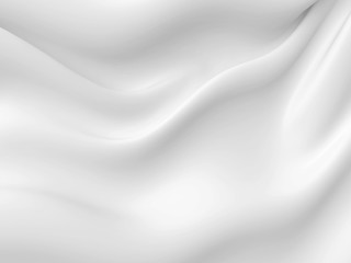 Beautiful White Satin Fabric for Drapery Abstract Background. Silk Fabric.