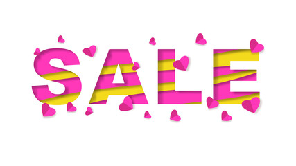 Sale banner in paper cut style.