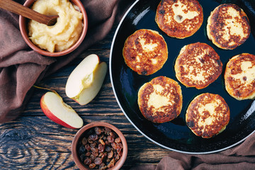 German Saxony Curd Potato pancakes, top view