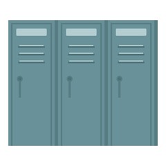 Metal locker wardrobe icon. Flat illustration of metal locker wardrobe vector icon for web design