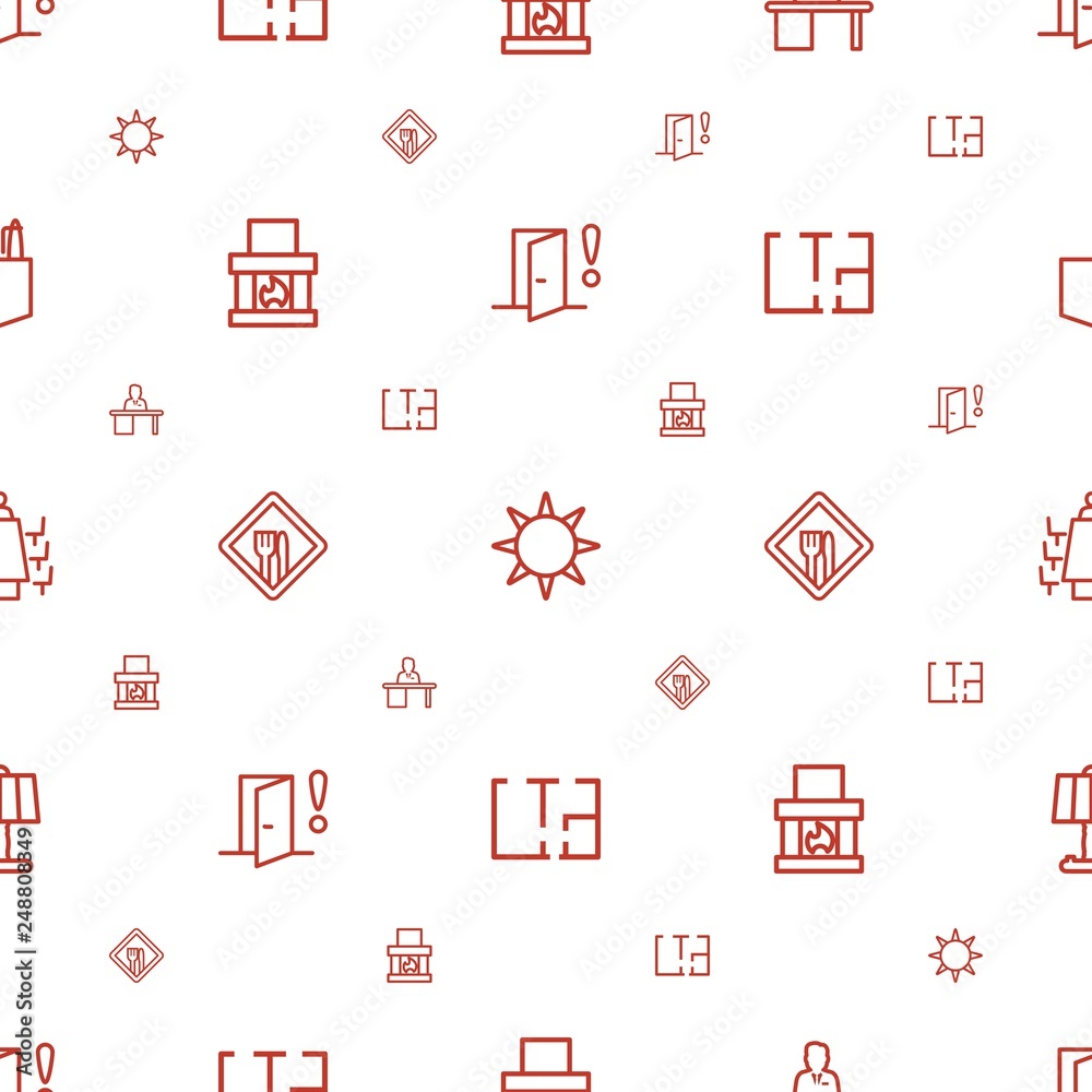 Poster room icons pattern seamless white background