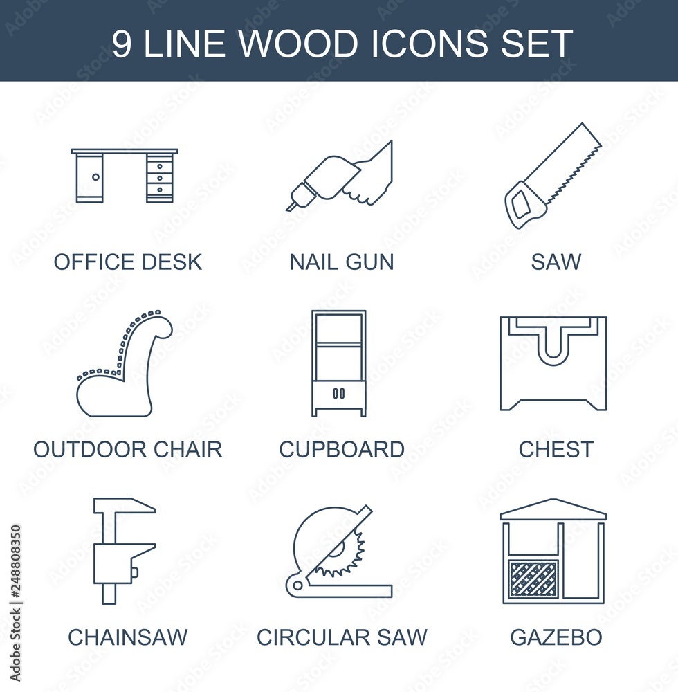 Poster 9 wood icons