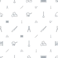 gardening icons pattern seamless white background