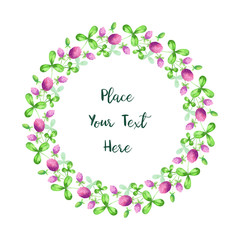Naklejka premium Hand drawn clover wreath on a white background. Watercolor painting. Patrick’s day illustration.