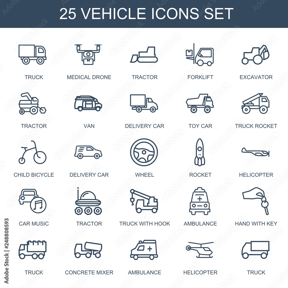 Wall mural vehicle icons