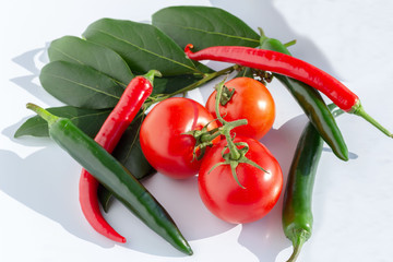 fresh vegetables on blue background