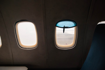  portholes in the old plane, inside view