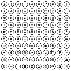 100 adult games icons set in simple style for any design vector illustration