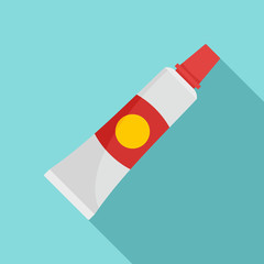 Repair wheel bike glue icon. Flat illustration of repair wheel bike glue vector icon for web design