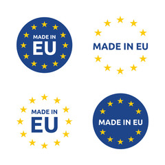 made in Europe icon set, European Union product labels