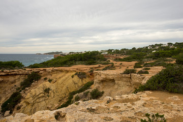 The coast in Llentia on the island of Ibiza