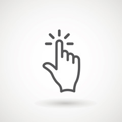 Obraz premium Hand clicking icon, click stock vector illustration flat design Clicking finger icon, hand pointer.