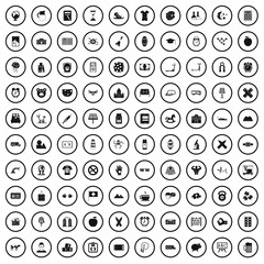 100 alarm clock icons set in simple style for any design vector illustration