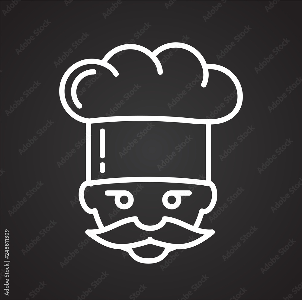 Poster baker outline icon on black background for graphic and web design, modern simple vector sign. intern