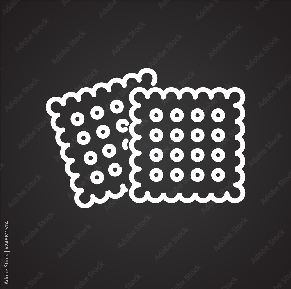 Poster cookies outline icon black background for graphic and web design, modern simple vector sign. interne