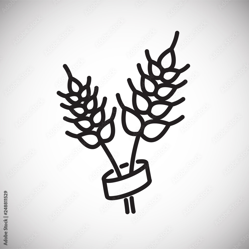 Poster wheat outline icon on white background for graphic and web design, modern simple vector sign. intern