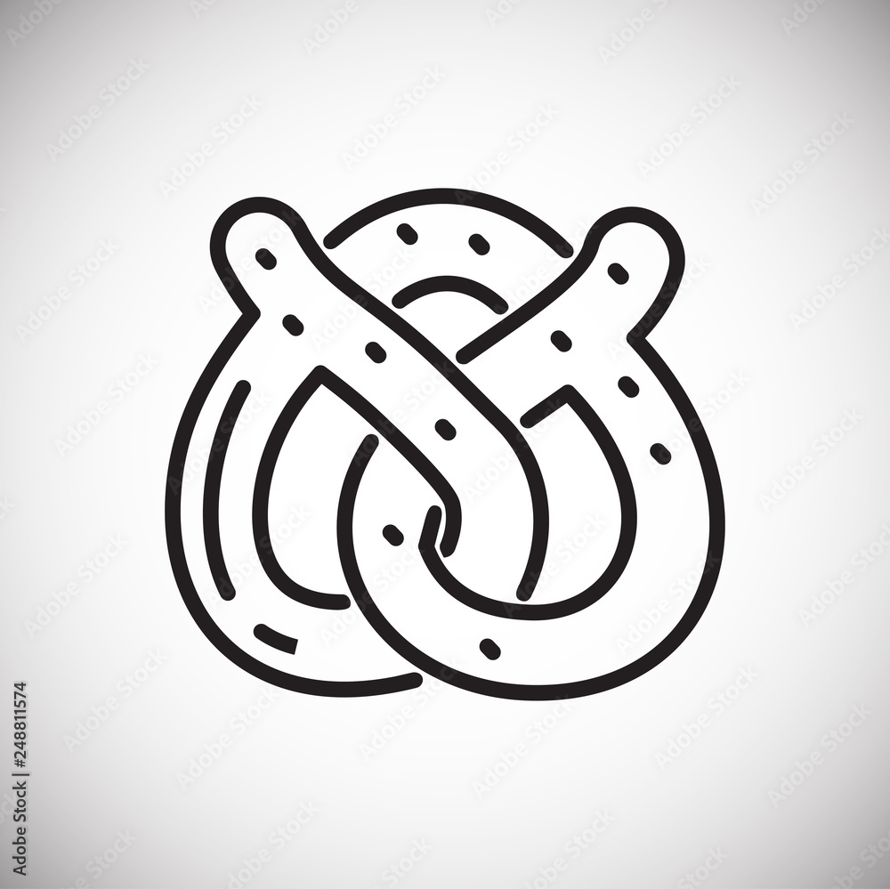Poster pretzel outline icon on white background for graphic and web design, modern simple vector sign. inte