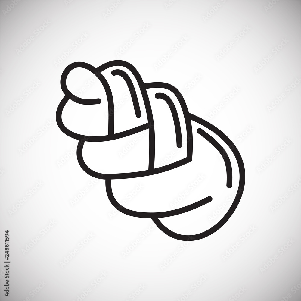 Poster bun outline icon white background for graphic and web design, modern simple vector sign. internet co