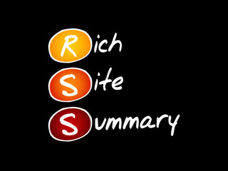 RSS - Rich Site Summary acronym, technology concept background