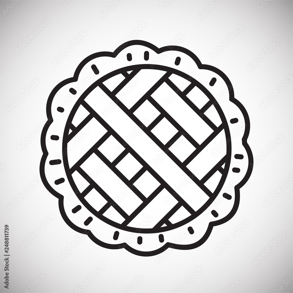 Poster pie outline icon on white background for graphic and web design, modern simple vector sign. internet