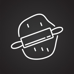 Pastry outline icon black background for graphic and web design, Modern simple vector sign. Internet concept. Trendy symbol for website design web button or mobile app