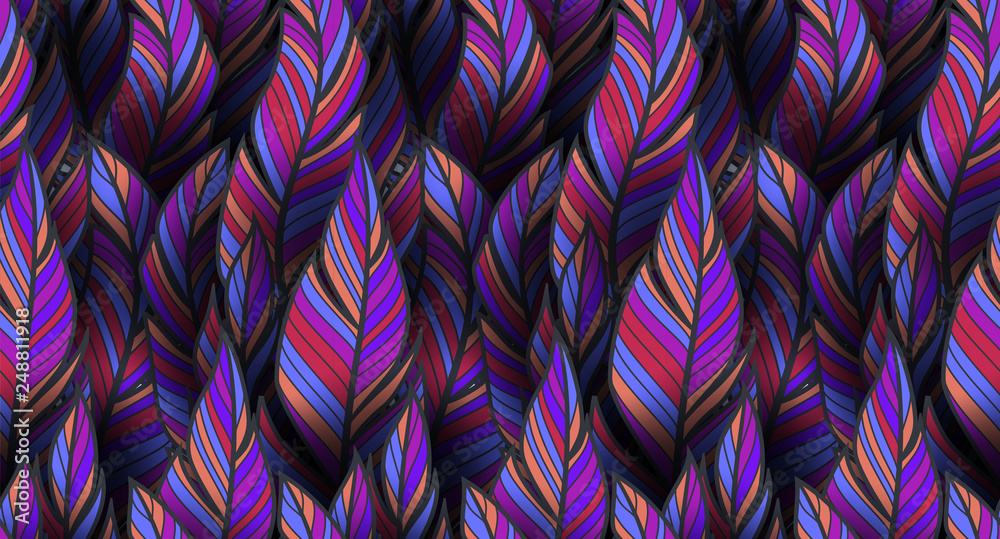 Wall mural Bright, colorful seamless feather pattern for textile and wrapping