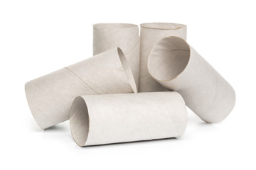 toilet paper on white background