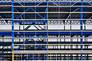 Steel structures of industrial plants that are under construction
