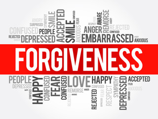 Fototapeta premium Forgiveness word cloud collage, social concept background