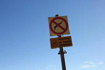 sign on blue sky