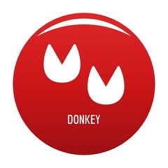 Donkey step icon. Simple illustration of donkey step vector icon for any design red