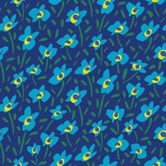 Forget Me Not Flower Pattern. Endless Background. Seamless