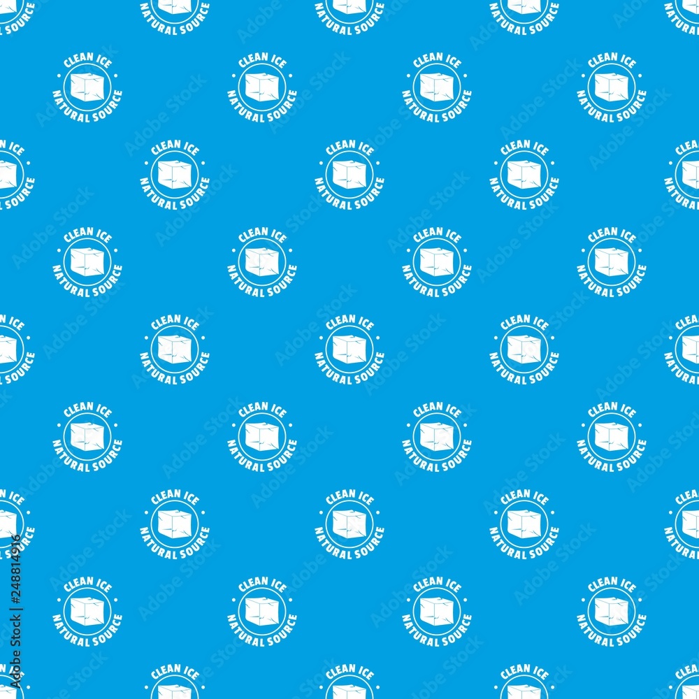 Poster ice cube pattern vector seamless blue repeat for any use