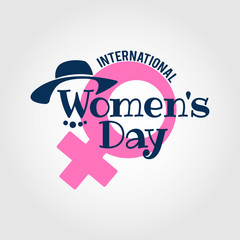Vector illustration on the theme International women`s day. Woman sign. For a poster or banner and greeting card. 