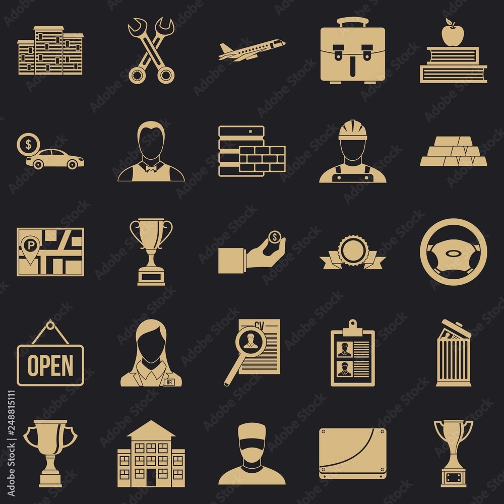 Poster exchequer icons set. simple set of 25 exchequer vector icons for web for any design