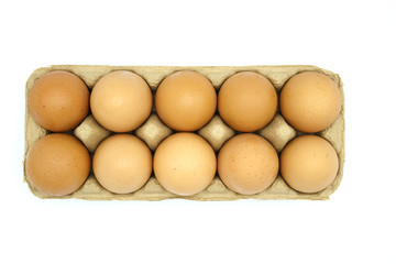 10 Chicken eggs in  box      
