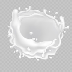 Realistic milk splash