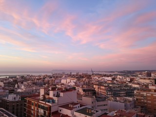 sunrise over the city