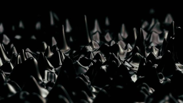 Black liquid surface, abstract, oil, fluid, ferrofluid close-up