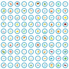 100 adventure time icons set in cartoon style for any design vector illustration