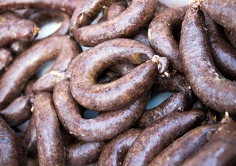 Traditional hungarian food is hurka